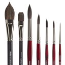 KINGART 1060A Premium 7 Pc. Equinox Series Watercolor Artist Brush Set, Soft Synthetic Black Kazan Squirrel, Curated Shapes and Sizes, Short Handle, Gift Boxed