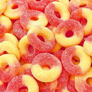 Sour and Sweet Peach Rings Gummy Candy (2 Pound Bag)