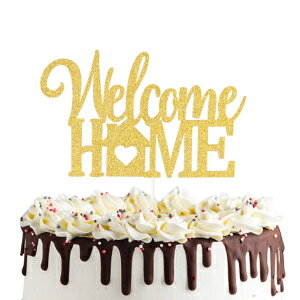 ウェルカムホームケーキトッパー、新居用、ホームスイートホームケーキデコレーション、新築祝いパーティーデコレーション。 Welcome Home Cake Topper for New House ,Home Sweet Home Cake Decor Housewarming Party Decoration