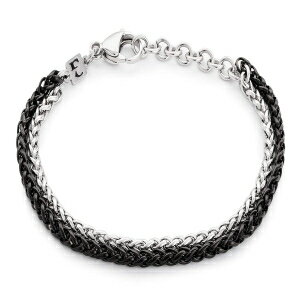 Galis Mens Bracelet - Stainless Steel Bracelet for Men, Non Tarnish Silver Plated Rope Chain Bracelet, Stylish Birthday Bracelets For Boys & Men, Silver & Black Bracelet For Men 7