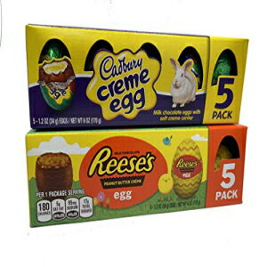 Cadbury Easter Creme Eggs & Reese's Peanut Butter Creme, 5 Count Boxes (2 Pack Bundle)