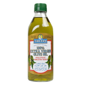 Sultan Gold Extra Virgin Olive Oil, First Press, Full-Bodied Flavor, Cold Press, No Cholesterol, Great for Salads, Drizzling on Foods, Even Skin Care, 1/2 Liter