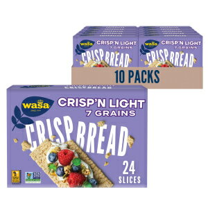 Wasa Crisp’n Light 7 Grains Crispbread, 4.9 oz (Pack of 10), Crackers, Non-GMO Ingredients, 7 Grain Blend, 20 Calories per Slice