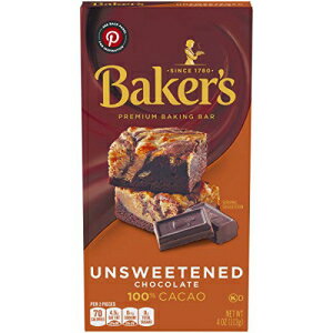 Baker's 無糖チョコレート プレミアム ベーキング バー 100 % カカオ (4 オンス ボックス) Baker's Unsweetened Chocolate Premium Baking Bar with 100 % Cacao (4 oz Box) 1