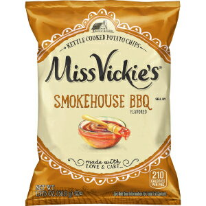 Miss Vickie's Kettle Cooked Potato Chips, Smokehouse BBQ Flavored , 1.375 Ounce (Pack of 64)