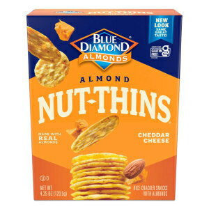 ブルー ダイヤモンド アーモンド ナッツ シンズ、チェダー チーズ、4.25 オンス Blue Diamond Almond Nut Thins, Cheddar Cheese, 4.25 Oz