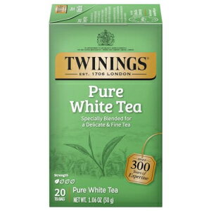 Twinings Pure White Tea, 20-Count Pack of 6, Individually Wrapped Tea Bags, Light & Fresh, Caffeinated