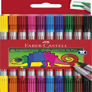 Faber Castell 151110 Plastic Double-Ended Felt Tip Pen (Pack of 10)