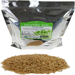 2ポンドの有機非GMO全粒オート麦粒種子（殻付き） - オーツ麦種子粒、発芽、オート麦草、動物飼料、保管などに 2 Lb Organic Non-GMO Whole Oat Grain Seeds (With Husk Intact) - Oats Seed Grains, for Sprouting, Oat Grass, Animal Feed,