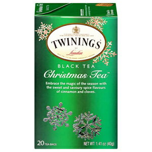 楽天GlomarketTwinings Christmas Black Tea, 20 Count （Pack of 6）, Individually Wrapped Bags, Caffeinated, Aromatic Cinnamon & Clove.