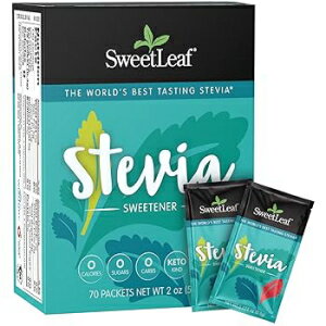 70 Count (Pack of 1), Natural, SweetLeaf Stevia Packets - Zero Calorie Stevia Powder, No Bitter Aftertaste, Sugar Substitute for Keto Coffee, Nothing Artificial, Non-GMO Stevia Sweetener Packets, 70 Count