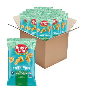 Enjoy Life Dill and Sour Cream Lentil Chips, Dairy Free, Soy Free, Nut Free, Non GMO, Vegan, Gluten Free, 4 oz bags (Pack of 12), Tasty, High Protein, Allergy Friendly, School Safe Snack