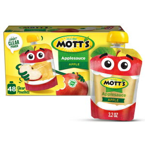Mott's Original Applesauce, 3.2 Oz Clear Pouches, 48 Count (4 Packs Of 12), No Artificial Flavors, Good Source Of Vitamin C, Nutritious Option For The Whole Family
