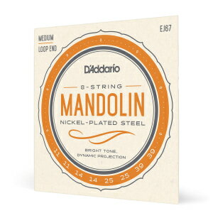 D'Addario Mandolin Strings - EJ67 - Nickel Plated Steel - 8 String - Bright Tone, Dynamic Projection - Medium…