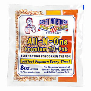 楽天GlomarketMovie Theater Style 12-Count Popcorn Packs - Pre-Measured 8-Ounce All-in-One Kernel, Salt, Oil Packets for Popping Machines by Great Northern Popcorn