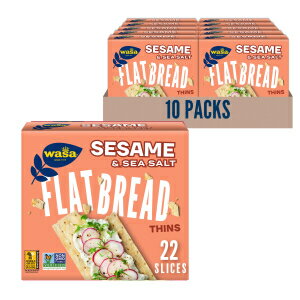 Glomarket㤨Wasa Sesame & Sea Salt Flatbread Thins, 6.7 oz (Pack of 10, Crackers, Non-GMO IngredientsפβǤʤ11,444ߤˤʤޤ
