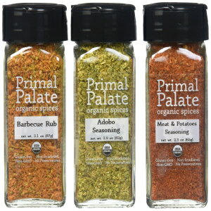 Primal Palate オーガニック スパイス - シグネチャー ブレンド 3 ボトル ギフト セット Primal Palate Organic Spices - Signature Blends 3-Bottle Gift Set