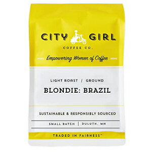 City Girl Coffee 'ブロンディ ブラジル' ライト ロースト、挽いた、ブラジル産シングル オリジン、12 オンスの再密封可能なバッグ City Girl Coffee 'Blondie Brazil' Light Roast, Ground, Brazilian Single Origin, 12 oz Resealable Bag