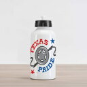 Ambesonne Texas Star Aluminum Water Bottle, Lone Star and Barb Wire United States of America South Motif, Insulated Spill-Proo..
