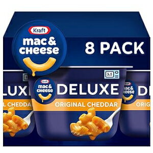 8 Count (Pack of 1), Original Cheddar, Kraft Deluxe Original Macaroni & Cheese Easy Microwavable Dinner (8 ct Box, 2.39 oz Cups)