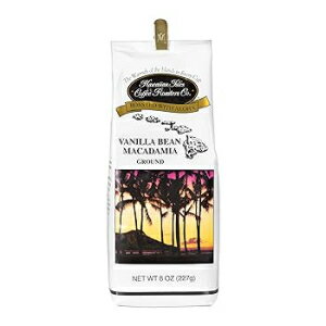 Hawaiian Isles Coffee Vanilla Bean Macadamia Flavored, Light Roast Ground Coffee, Roasted with Aloha - 8 Ounce Bag