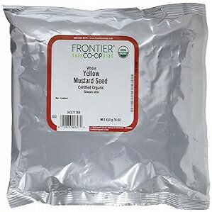 Frontier Co-op Organic Whole Yellow Mustard Seed, 1-pound Bulk Bag, Mild Spiciness for Soup, Pickling and More Kosher