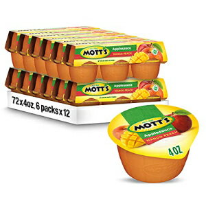 Mott's Mango Peach Applesauce, 4 Oz Cups, 72 Count (12 Packs Of 6), No Artificial Flavors, Good Source Of Vitamin C, Nutritious Option For The Whole Family