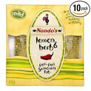 Nando's ȥϡ֤Υڥڥꥷ˥󥰥 25 G (10 ĥѥå) Nando's Lemon And Herb Peri-Peri Seasoning Rub 25 G (Pack Of 10)