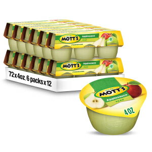 Mott's Pear Applesauce, 4 Oz Cups, 72 Count (12 Packs Of 6), No Artificial Flavors, Good Source Of Vitamin C, Nutritious Option For The Whole Family