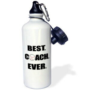 3dRose Baseball Best Coach Ever Sports Water Bottle, 21 oz, Multicolor