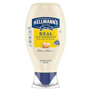20 Fl Oz (Pack of 1), Hellmann's Real Mayonnaise, Hellmann's Real Mayonnaise Real Mayo Squeeze Bottle For a Rich Creamy Condiment Gluten Free, Made With 100% Cage-Free Eggs 20 oz
