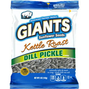 GIANTS サンフラワーシード ディルピクルスケトルローストフレーバー、5オンスバッグ（12個パック） GIANTS Sunflower Seeds Dill Pickle Kettle Roast Flavor, 5 Ounce Bags (Pack of 12)