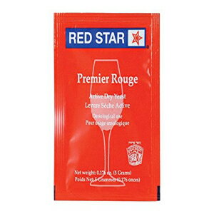 辛口ワイン酵母 - プルミエール ルージュ (パスツール赤) (5 g) (25 個パック) Dry Wine Yeast - Premier Rouge (Pasteur Red) (5 g) (Pack of 25)