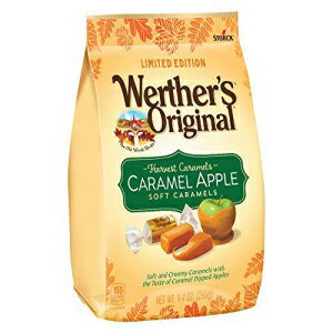 Werther's オリジナル (1) バッグハーベストキャラメル ソフトキャラメル - キャラメルアップル風味 - ソフトでクリーミーな個別包装の限定版ハロウィン/秋のキャンディー正味重量。9.4オンス Werther's Original (1) Bag Harvest Caramels Soft Caram
