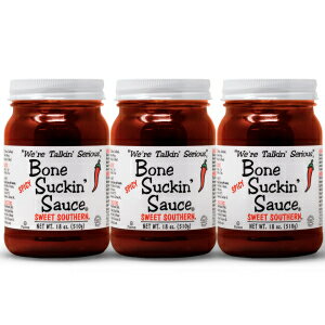 Bone Suckin' BBQ Sauce Hot, 16 Ounce Jar (pack of 3)