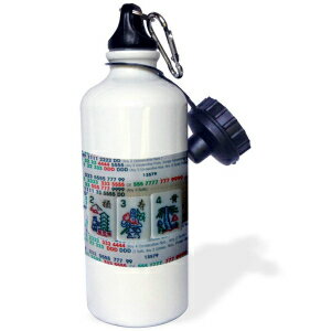 3dRose F for Mah Jongg Sports Water Bottle, 21 oz, White