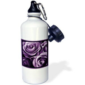 3dRose Close up of dreamy lavender purple rose bouquet Sports Water Bottle 21 oz White