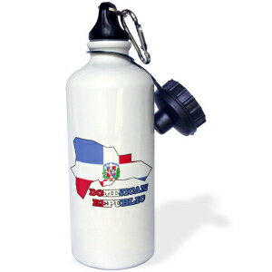 3dRose Republic of Panama Flag Waving on a Blue Background Sports Water Bottle, 21 oz, White