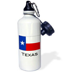 3dRose Texas State Flag Sports Water Bottle, 21 oz, White