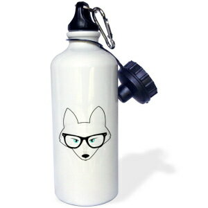 3dRose Cute Sleeping Red Fox Sports Water Bottle, 21 oz, Multicolor