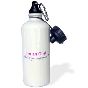 3dRose Im an Omi-Whats Your Superpower-hot Pink-Funny Gift for Grandma-Sports Water Bottle, 21oz , 21 oz, Multicolor