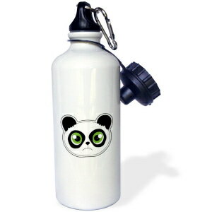 3dRose Cute Cartoon Grumpy Panda-Sports Water Bottle, 21oz , 21 oz, Multicolored