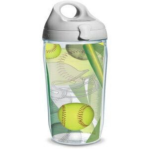 Tervis Softball - All Over Made in USA Double Walled Insulated Tumbler Travel Cup Keeps Drinks Cold & Hot, 24oz Water Bottle - Gray Lid, Classic