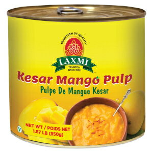 Laxmi オールナチュラル ケサール マンゴー果肉缶詰 - 850gm Laxmi All-Natural Kesar Canned Mango Pulp - 850gm