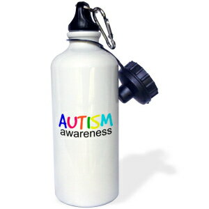 3dRose AUTISM AWARENESS-Sports Water Bottle, 21oz , Multicolored