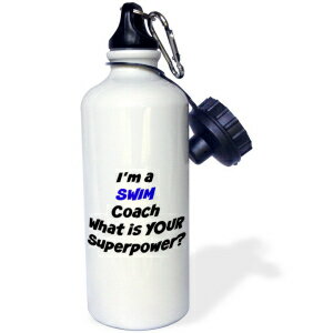 3dRose Im a football coach, whats your super power Sports Water Bottle, 21oz, Multicolored