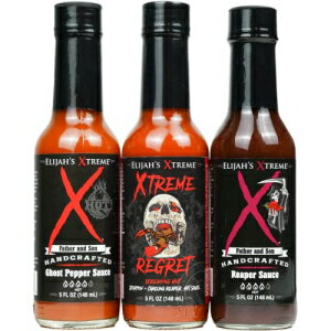 Elijah 039 s Xtreme Trio Hottest Hot Sauce Variety Pack Includes Xtreme Regret Carolina Reaper Hot Sauce, Ghost Pepper Sauce Sweet Reaper Hot Sauces - Gluten Free Vegan - Father 039 s Day Gift Set