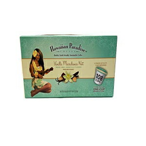 ハワイアン パラダイス コーヒー バニラ マカダミア ナッツ シングル サーブ カップ 108 カウント ルース カップ - ミディアム ロースト - キューリグ K カップ ブルワーと互換性があります Hawaiian Paradise Coffee Vanilla Macadamia Nut Sing