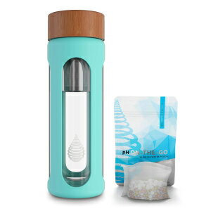Invigorated Water pH Hydrate Glass Alkaline Water Bottle - Portable Filtered Water Bottle - Water Bottle Filter - Increase pH (400 ml) - Alkaline Water Bottle with Filter - Glass Water Bottle Filter