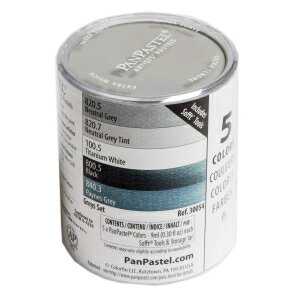 PanPastel 30054 Ultra Soft Artist Pastel 5 Color Set - Greys w/Sofft Tools